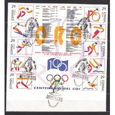 España II Centenario Correo 1994 Edifil 3325/34  Matasello  1º día