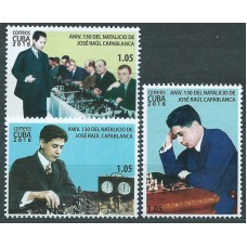 Cuba Correo 2018 Yvert 5756/58 ** Mnh 130 Natalicio de Jose Raul Capablanca