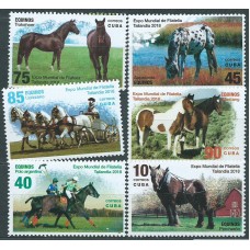 Cuba Correo 2018 Yvert 5721/26 ** Mnh Exposición Filatelica Tailandia Caballos Fauna