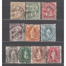 Suiza - Correo 1907/17 Yvert 100+102/3+105/7+109/12 usado