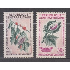 Centroafrica - Correo Yvert 55+57 ** Mnh  Fauna flores