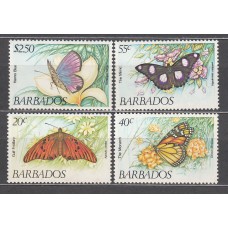 Barbados - Correo 1983 Yvert 568/71 ** Mnh Fauna mariposas