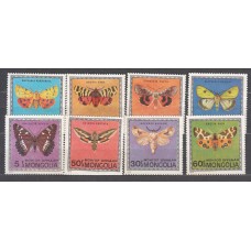 Mongolia - Correo 1974 Yvert 695/702 (*) Mng Fauna mariposas