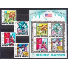 Maldives - Correo Yvert 290/3+H.10 ** Mnh  Astro