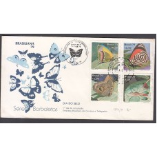 Brasil - Correo 1979 Yvert 1374/7  Sobre 1º día Fauna mariposas