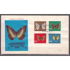 Alemania Federal Correo 1962 Yvert 248/51 Sobre 1º día Fauna mariposas