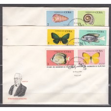 Cuba - Correos 1974 Yvert 1768/73 Sobre 1º día Fauna mariposas