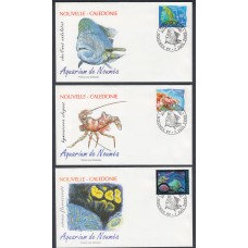 Nueva Caledonia SPD FDC Yvert 815/817 - 1986 Matasello Fauna Marina