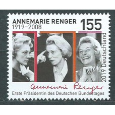 Alemania Federal Correo 2019 Yvert 3273 ** Mnh Anne Marie Renger