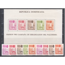 Dominicana - Correo 1962 Yvert 566/70+A.154/7+H.25 ** Mnh  Erradicación del paludismo