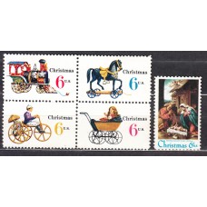 Estados Unidos - Correo 1970 Yvert 907/11 ** Mnh  Navidad