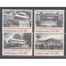 Estados Unidos - Correo 1982 Yvert 1450/3 cortados ** Mnh  Arquitectura