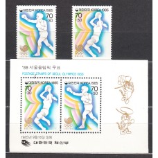 Corea del Sur - Correo 1985 Yvert 1285/6+H.375 ** Mnh  Olimpiadas de Seul