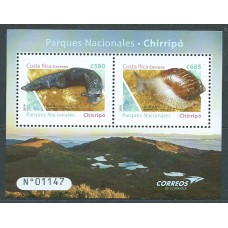 Costa Rica Correo 2019 Yvert Hoja 74A ** Mnh Parque Chirripo  Fauna Caracoles