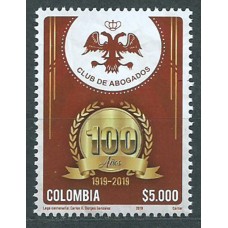 Colombia Correo 2019 Yvert 2035 **  Mnh 100 Años Club de Abogados