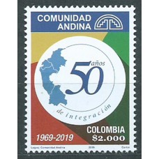 Colombia Correo 2019 Yvert 2036 ** Mnh Comunidad Andina