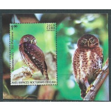 Cuba Hojas 2019 ** Mnh Aves Rapaces Nocturnas