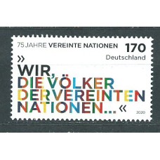 Alemania Federal Correo 2020 Yvert 3325 ** Mnh Fundador de las Naciones Unidas