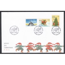 Finlandia Sobre Primer Dia FDC Yvert 1423/25 Navidad 1998