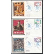 Francia Sobres Primer Dia FDC Yvert 60/62 Unesco Pakistán Paris