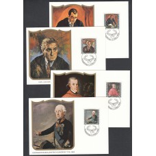 Liechtenstein Tarjetas Maximas Yvert 780/83 mk 46 - personajes 1984