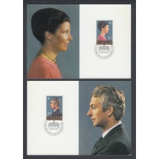 Liechtenstein Tarjetas Maximas Yvert 802/03 mk 51 - personajes 1984