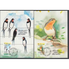 Liechtenstein Tarjetas Maximas Yvert 834/35 mk 61 - Aves 1986