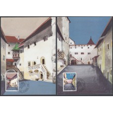 Liechtenstein Tarjetas Maximas Yvert 857/58 mk 73 - arquitectura 1987