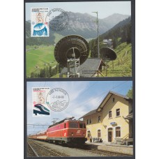 Liechtenstein Tarjetas Maximas Yvert 878/79 mk 80 - paisajes 1988