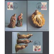 Liechtenstein Tarjetas Maximas Yvert 895/97 mk 85 - religion navidad 1988