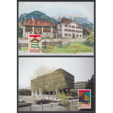 Liechtenstein Tarjetas Maximas Yvert 925/26 mk 93 - paisajes 1990