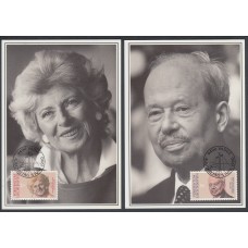 Liechtenstein Tarjetas Maximas Yvert 929/30 mk 95 - personajes 1990