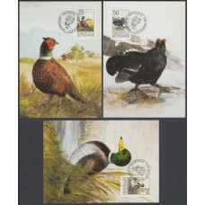 Liechtenstein Tarjetas Maximas Yvert 938/40 mk 97 - animales 1990