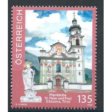 Austria Correo 2020 Yvert 3389 ** Mnh Iglesia Götzens