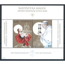 Austria Correo 2020 Yvert 3421/22 ** Mnh Emisión con Vaticano - Navidad