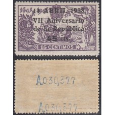 España Variedades 1938 Edifil 755nn * Mh Doble Numeración