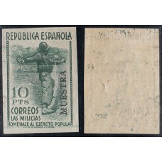 España Variedades 1938 Edifil 800Ms * Mh Sobrecarga Muestra sin dentar