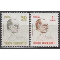 Turquia Correo 1970 Yvert 1936/37 ** Mnh Personaje - Ataturk