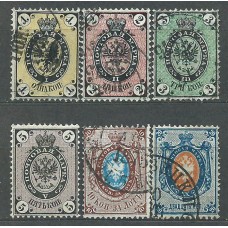 Rusia Correo 1866-75 Yvert 17/22 usado