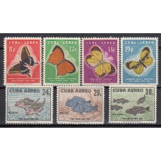 Cuba - Aereo 1958 Yvert 185/91 ** Mnh Fauna - Mariposas