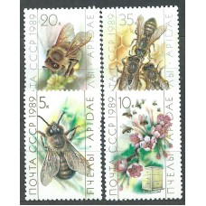 Rusia - Correo 1989 Yvert 5627/30 ** Mnh Fauna - Abejas