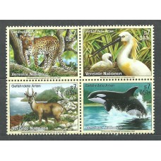 Naciones Unidas Viena Correo 2000 Yvert 319/22 ** Mnh Fauna - Protección de la Naturaleza