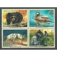 Naciones Unidas Viena Correo 2001 Yvert 342/45 ** Mnh Fauna - Protección de la Naturaleza