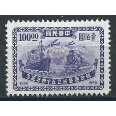 China Correo 1947 Yvert 596 (*) Mng Transportes Postales - Avion - Barco - Tren