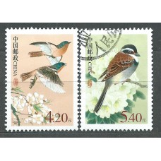 China Correo 2002 Yvert 3983/84 usado Fauna - Aves