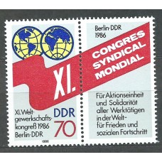 Alemania Oriental Correo 1986 Yvert 2669 ** Mnh Congreso Sindical