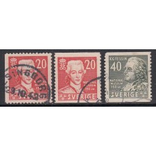 Suecia - Correo 1942 Yvert 294/5+294a  Usados  Personajes