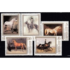 Rusia - Correo 1988 Yvert 5536/40 ** Mnh Pintura - Caballos