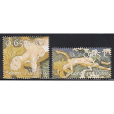 Finlandia - Correo 2004 Yvert 1667/68 cortados ** Mnh Mitologia Nordica