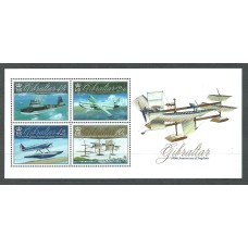 Gibraltar Hojas Yvert 95 ** Mnh Centenario de Aviación Hidroaviones